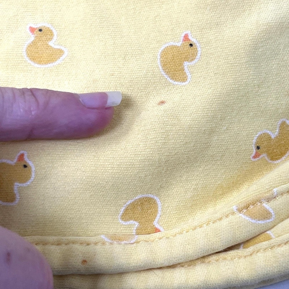 Vintage Baby Blanket Carter's Yellow Duckie Swimming Ducks Reversible Lovey - Picture 4 of 8